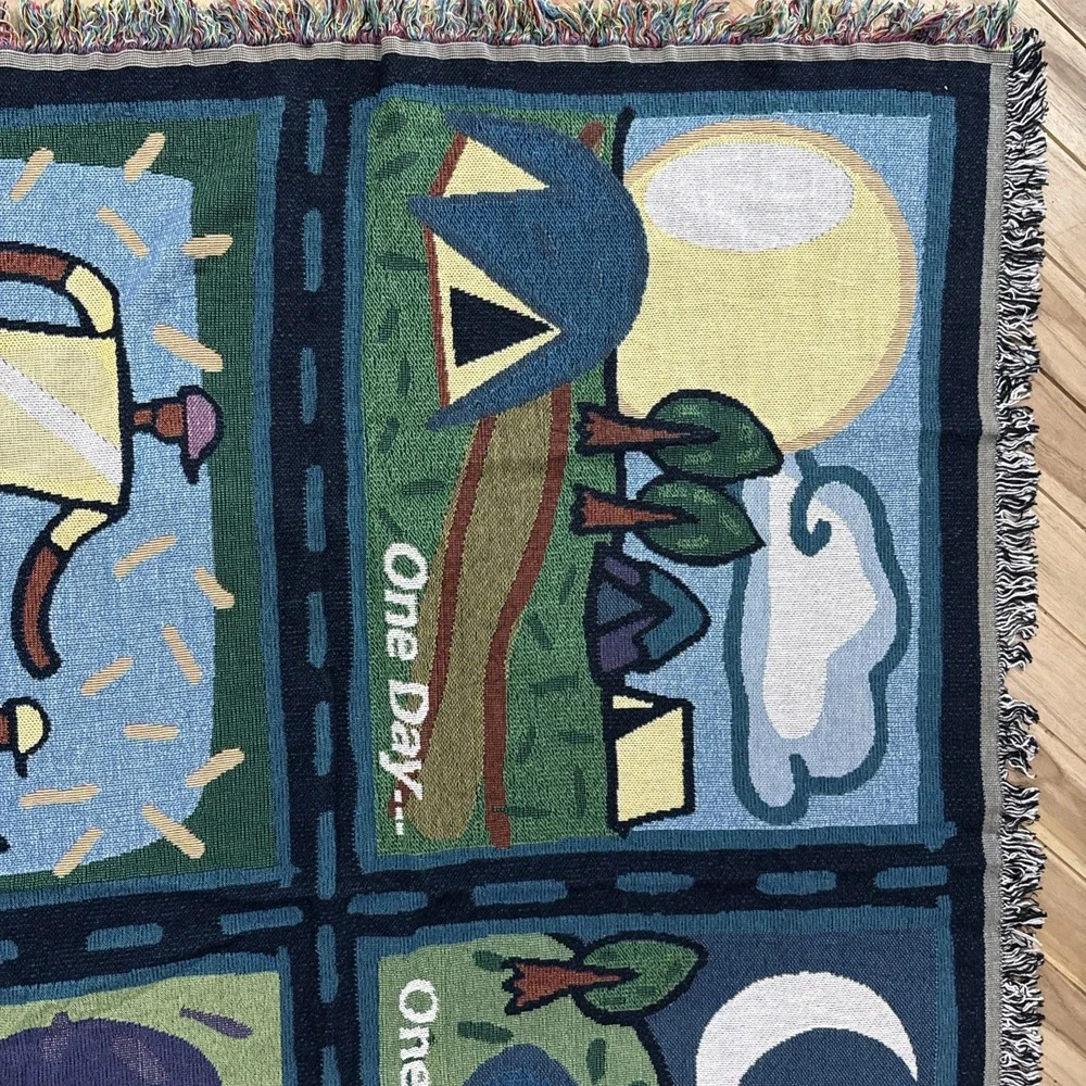 American Cancer Society Relay For Life Woven Throw Blanket 60x51 USA Cotton